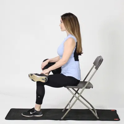 Illustration of seated figure-four glute stretch