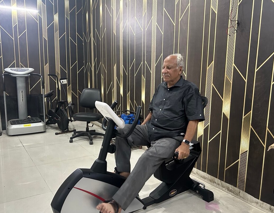 Patient receiving gentle physiotherapy treatment