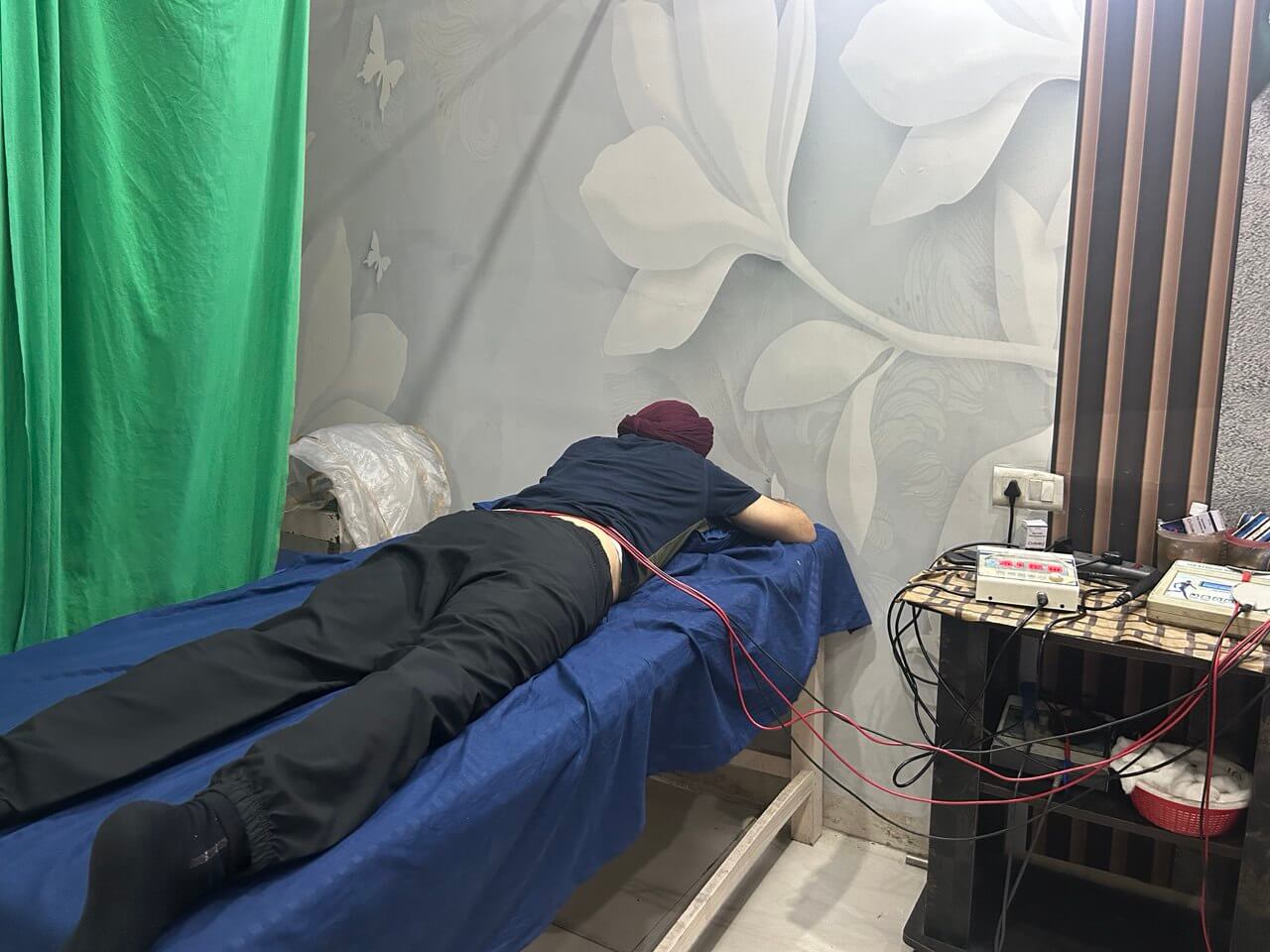 Therapist performing manual therapy on a patient's back