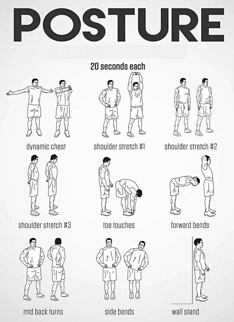Illustrations of posture correction exercises