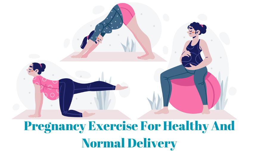 Pregnant woman doing gentle exercises with a physiotherapist
