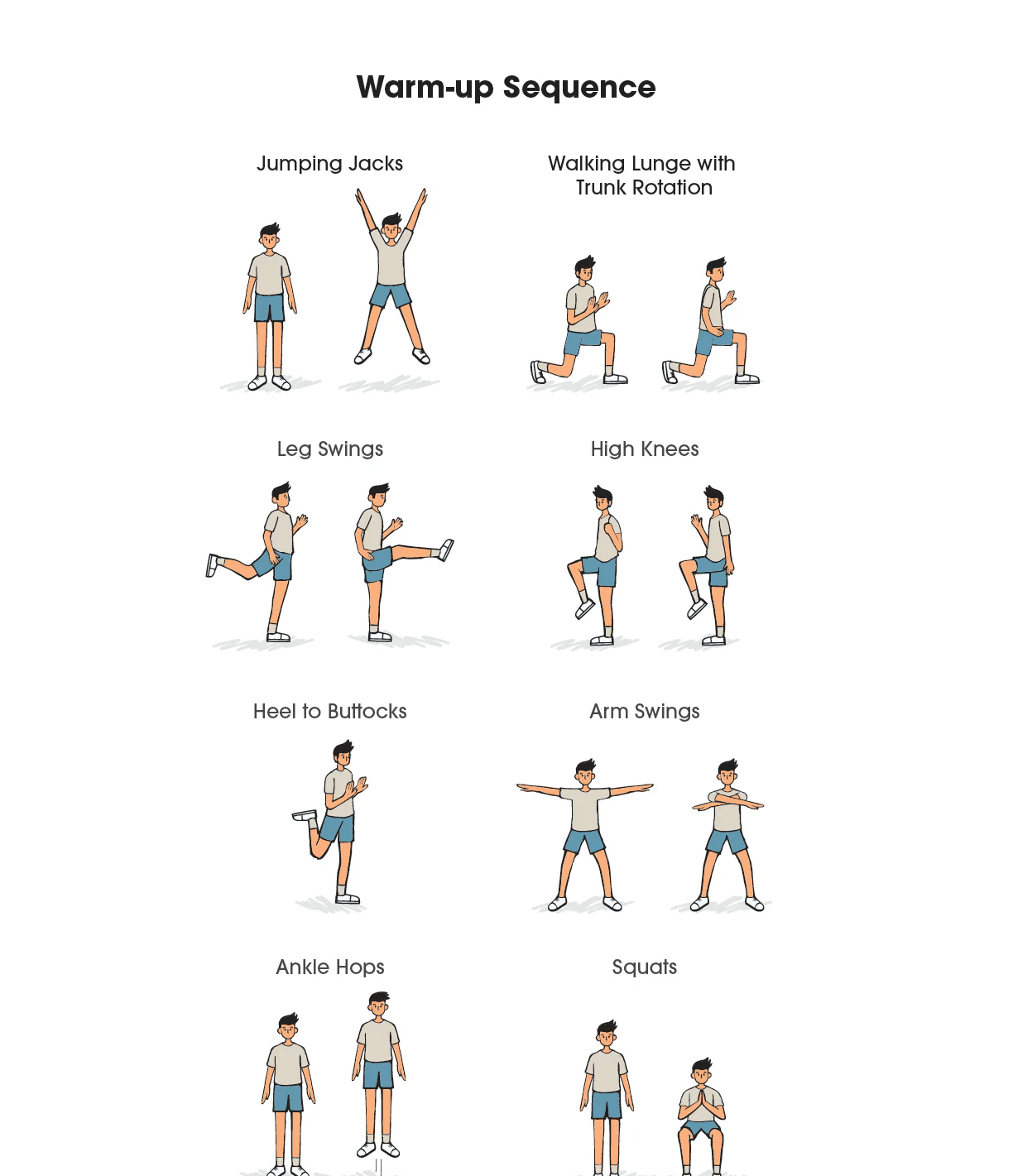 Athlete performing dynamic warm-up exercises before a workout